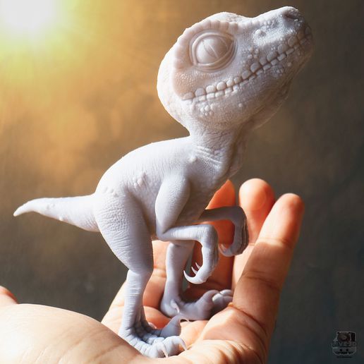 bebek mavi velociraptor dino 3d baskı 3D print model - Mito3D