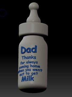 Baby Flasche Geschenk Vaters Vatertag 3d print model - Mito3D