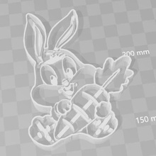 baby bugs bunny cookie cutter home cookiecutter mold biscuit jannie bugsbunny 3d print model - Mito3D