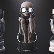 bebé bala Giger extraterrestre tributo 3d impresión Arte criaturas personaje diseño hrgiger nacimiento máquina cyberpunk estatua escultura criatura extraterrestres 3d print model - Mito3D