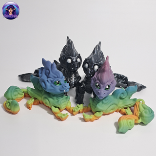 bambino nube Drago arte carina fantasia giocattolo flessibile articolato articolando mitico creatura mistico mysticsage 3d print model - Mito3D