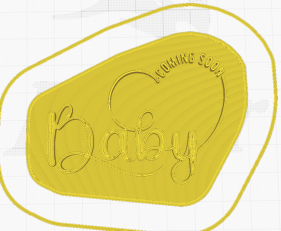 baby coming soon cookies fondant stamp shower girl boy heart 3D print model - Mito3D