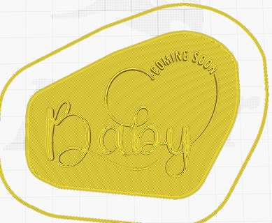 baby coming soon cookies fondant stamp shower girl boy heart 3d print model - Mito3D