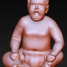 baby crying art figure sculpture 3d print model - Mito3D