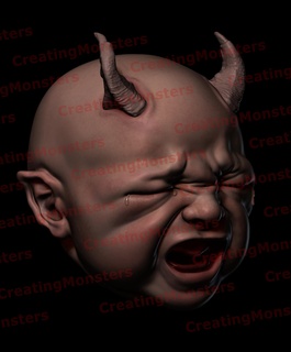 baby demon stl vampire decoration horror terror animal art toy 3dprint bust 3d print model - Mito3D