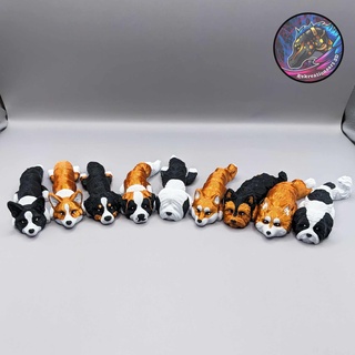 bébé chien flexi porte clés lot 2 ensemble 9 3d print model - Mito3D