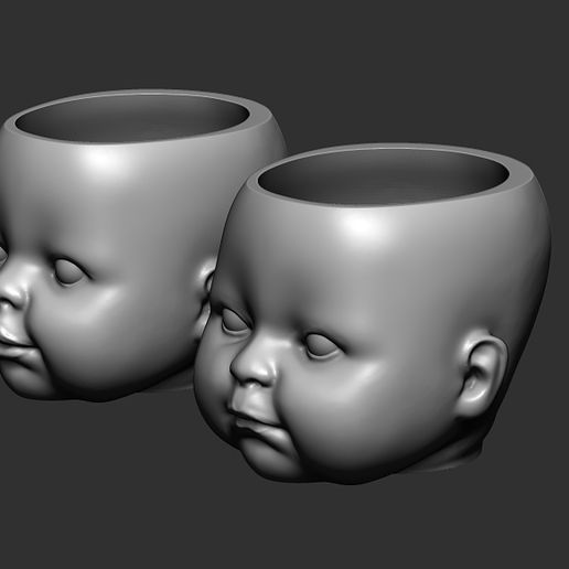 baby doll head planter 3D print model - Mito3D