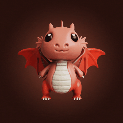baby dragon art magical 3d printing cute fantasy stl collectible sculpture hobby home decor toy creature printable gift monster games 3d print model - Mito3D