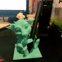 baby dragon - holder cute pen holders toy wacom tablet sculptures 3d print model - Mito3D
