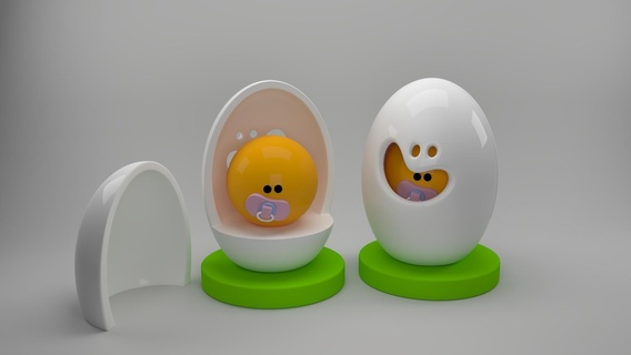 baby egg eastereggs cute 3d print model - Mito3D