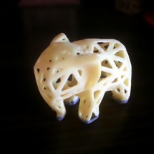 baby-Elefanten Kunst Tier - Spielzeug low-poly Kunst-Spielzeug stl drucken lowpoli voronoi 3d print model - Mito3D