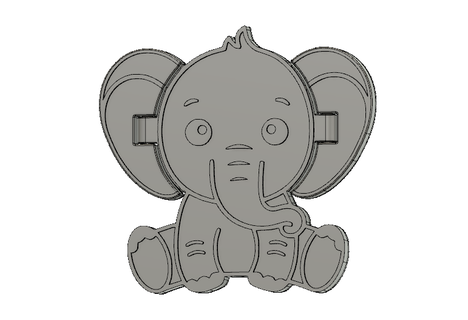 bébé l'éléphant animaux articulé 3d impression 3d print model - Mito3D