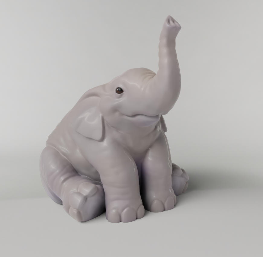 baby elephant animal cute 3D print model - Mito3D