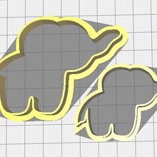 bebé elefante corte herramienta cortador 3d print model - Mito3D