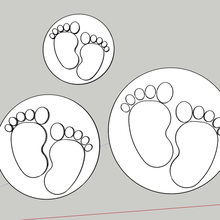 baby feet outboss cookie cutter 3d print model - Mito3D