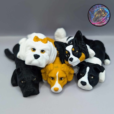 bebé flexi perros conjunto 7 1 of 2 joyería joya perro llavero 3d print model - Mito3D