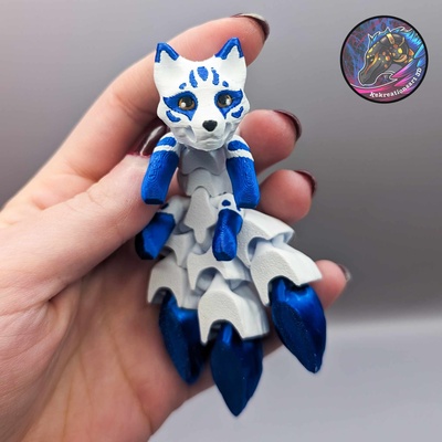 baby flexi kitsune keychain fox 3d print model - Mito3D