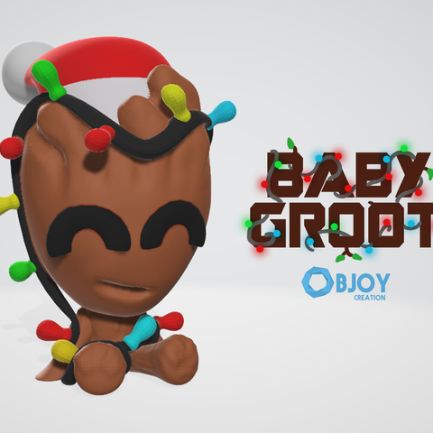 bebek groot oyun kocakafalı chibi'nin Noel sevimli dekorasyon eğlenceli grotto guardiansofthegalaxy kawaii 3D print model - Mito3D