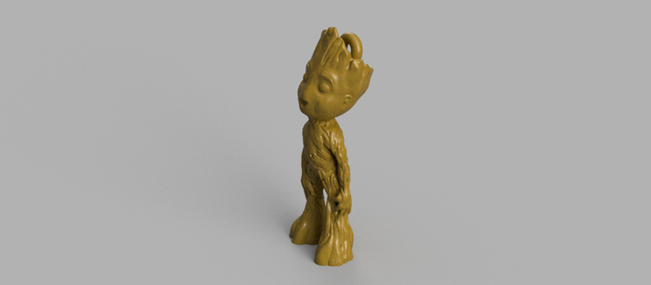 bambino Groot 3d parentesi portachiavi pendente orecchino 3d print model - Mito3D