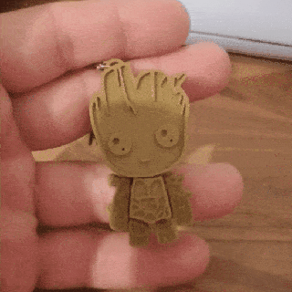baby groot articulated flexi keyring marvel funny 3d print model - Mito3D