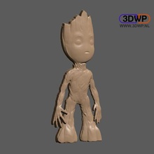 baby groot bas relief art lithopane lithophane marvel no support supports supportless sculptures 3d print model - Mito3D