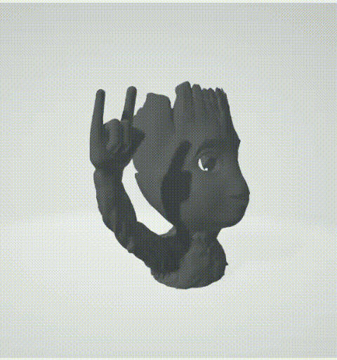 bébé Groot écho point allumer amazone alexa 3D print model - Mito3D