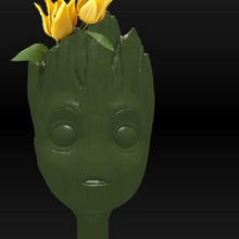bebé groot de la maceta art decoración flores vengadores 3d print model - Mito3D