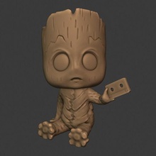 baby groot funko style Kunst guardian galaxy 3d print model - Mito3D
