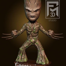 bebek Groot oluk hayret dc kahraman ender stl Wolverine izlenim Yazdır 3d 3d print model - Mito3D