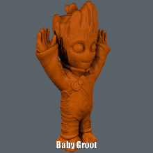 baby groot jumpsuit easy print no support art baby groot cartoon cute figure groot guardiansofthegalaxy marvel model sculpture supportless