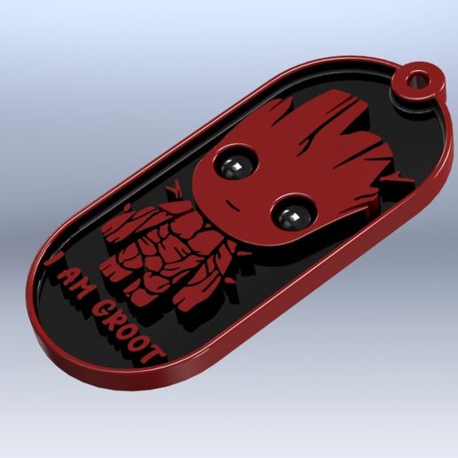 bébé Groot porte clés clé anneaux jouets vengeurs merveille fer homme 3D print model - Mito3D