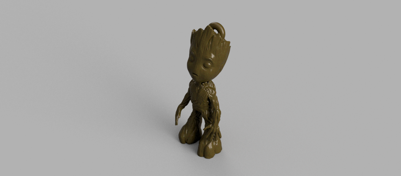 bambino Groot portachiavi pendente orecchino 3D print model - Mito3D