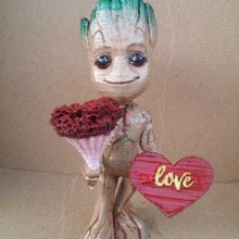 baby groot love special valentine's day jewelry pendant jewellery ring bracelet heart hearts flowers 3d print model - Mito3D