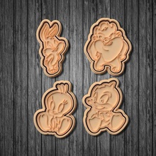 baby looney tunes cookie cutter set di 8 casa tweety taz sylvester marvin lola daffy anatra duck i bug coniglietto bugs bunny timbro cucinare cithen frese 3d print model - Mito3D