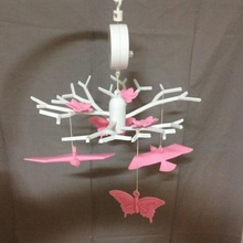 bébé mobile arbre à papillons fleurs oiseaux la maison le papillon lit d'enfant décor 3d print model - Mito3D