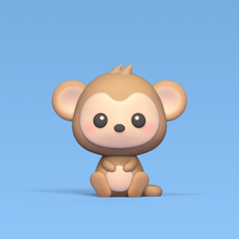 bebek maymun Sanat Şirin heykel hayvan oyuncak hayvanat bahçesi orman karikatür Oyna komik minyatürler 3d print model - Mito3D