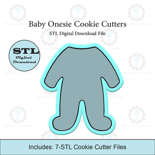 baby onesie cookie cutters stl files 3d print model - Mito3D