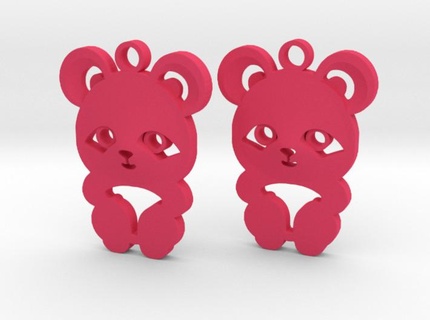 baby panda earrings bear pendant 3d print model - Mito3D