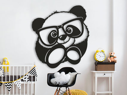 Baby Panda Brille 2d Kunst Lithophane 3d print model - Mito3D