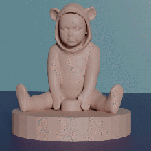 baby plush art toy toys child boy 3d print model - Mito3D