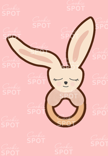 baby rattle bunny cookie cutter 3d print model - Mito3D