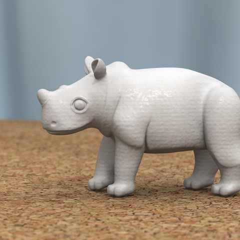 baby rhino high-poly various 3D print model - Mito3D