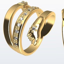 baby ring hand foot jewelry pregnancy jewellery celebration 3d print model - Mito3D