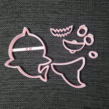 cucciolo di squalo collage 2 rosa cookie cutter casa 3d stampa la stampante Stampante La baby shark 3d print model - Mito3D