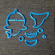 baby-shark collage-3 blau-cookie-cutter home cookie cutter 3d drucken Drucker 3d-Drucker 3d-drucken baby Hai collage blau 3d print model - Mito3D