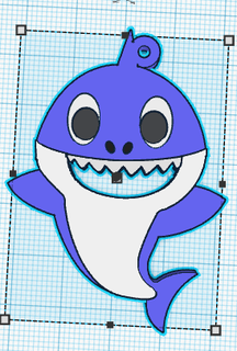 bébé requin porte clés animaux 3d print model - Mito3D