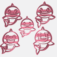 baby shark pack 5 cookie cutter Kunst cookies Hai 3d print model - Mito3D