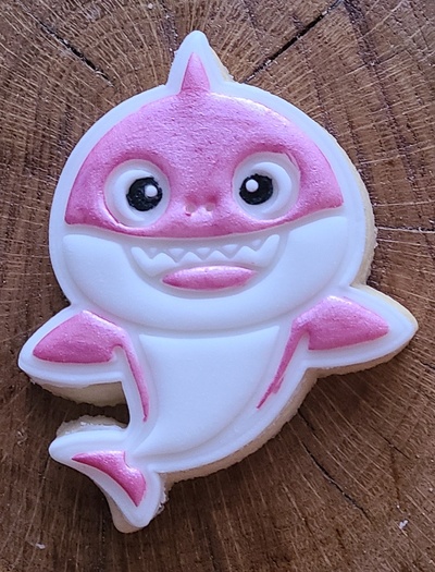 baby shark themed cookie cutter stamper embosser home kids fondant sea 3d print model - Mito3D