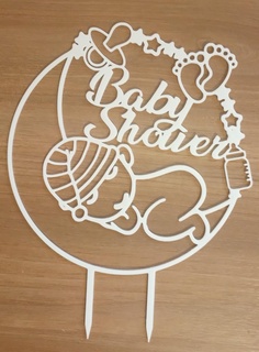 baby shower cake topper ornament birth 3d print model - Mito3D