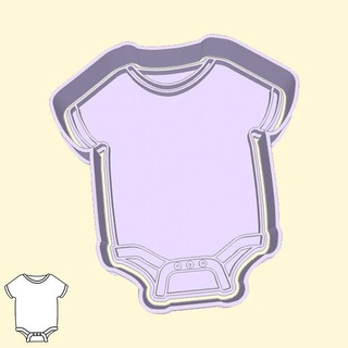 baby shower cookie cutters - 05 bodysuit style 1 cutter boy girl newborn 3d print model - Mito3D